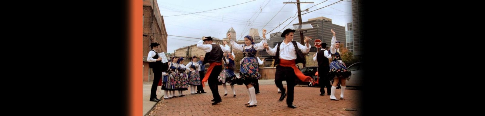 people in cultural clothing dancing in Ironbound