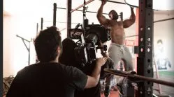 Yuri Alves directing Robert Wilmote working out in GRIND