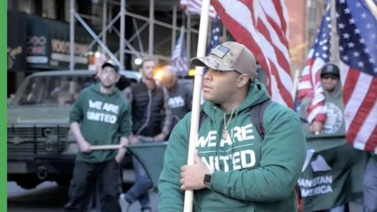American veteran with American flag