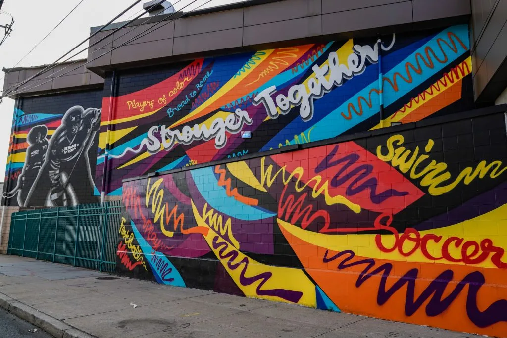 Unveiling of Yasmin De Jesus’s mural, "Stronger Together," in collaboration with PK Subban, in Newark